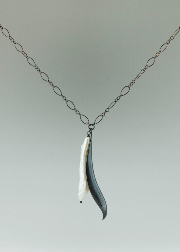 Long pearl drop necklace - CG Sculpture and Jewelry